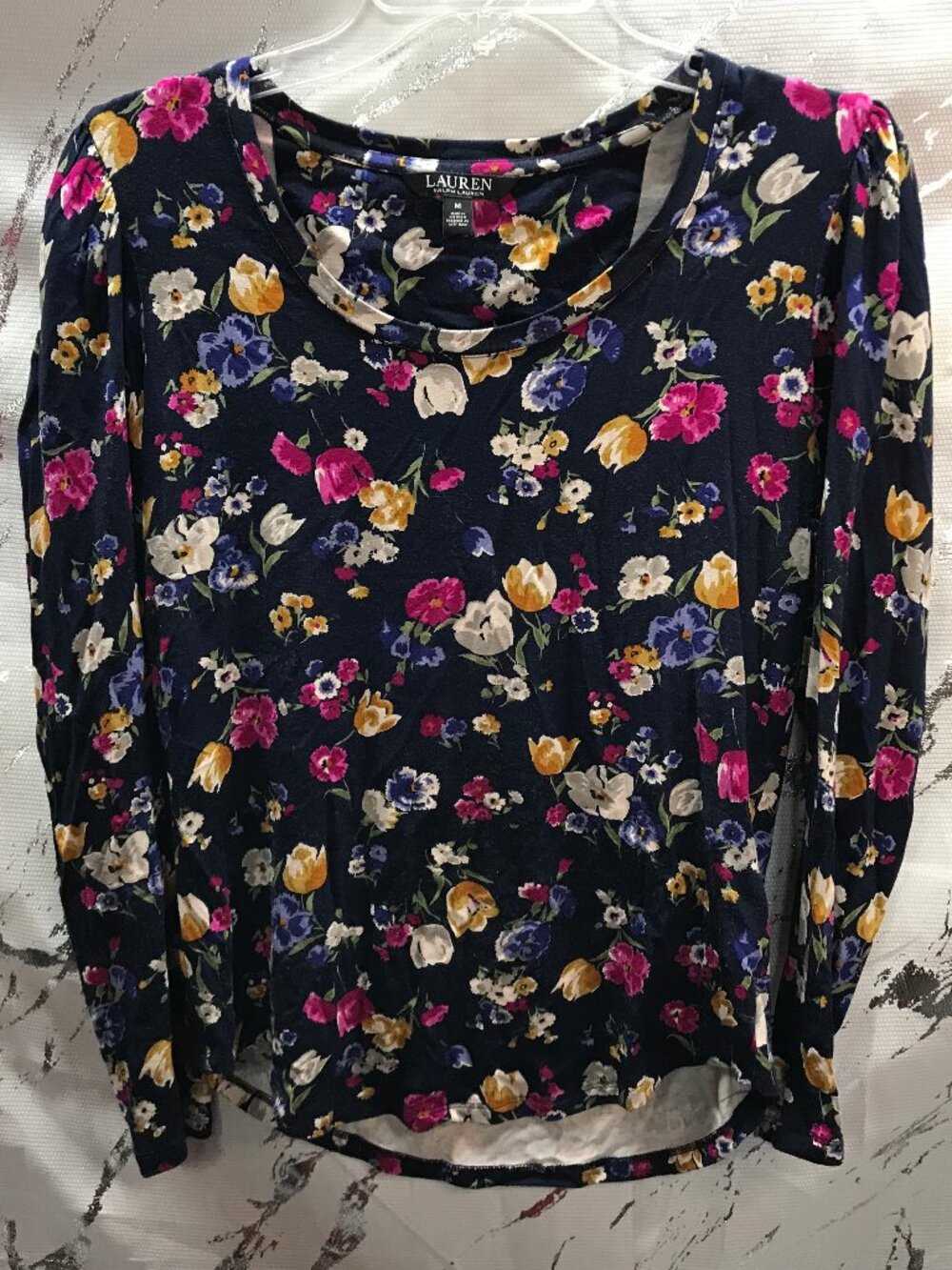 Ralph Lauren Women's Floral Print Long Sleeve Blouse